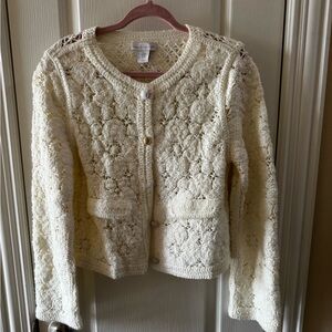 House of Harlow 1960 Ivory Crochet Cardigan